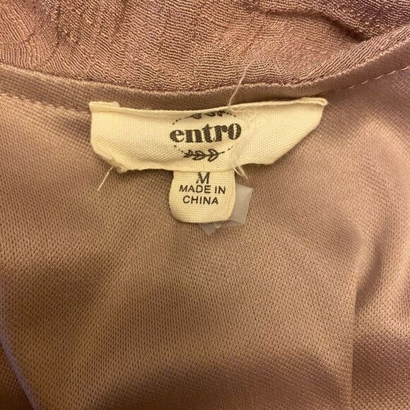 Entro Dark Lilac Soft Beige Sleeveless Ruffle Lace Sheath Dress Sz M - Picture 10 of 12